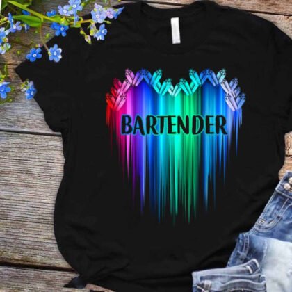 Bartender Rainbow Heart Design - Bartender Pride
